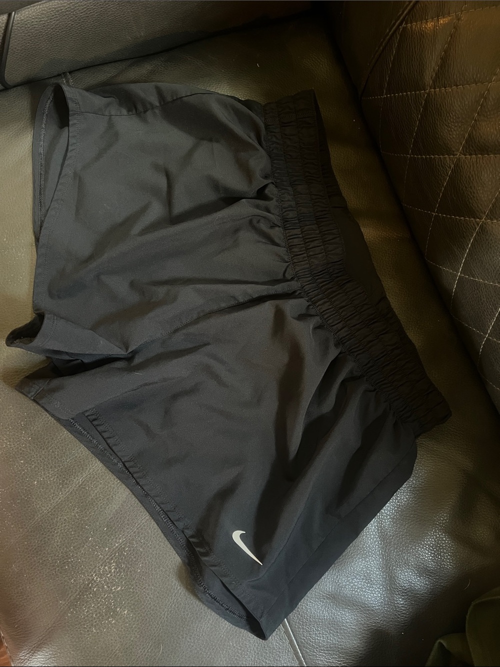 Nike Black Running Shorts with White Swoosh